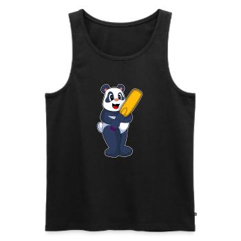 Panda Cricket Cricket Bat - Débardeur bio Premium Homme - noir - Devant - Michal (187cm)