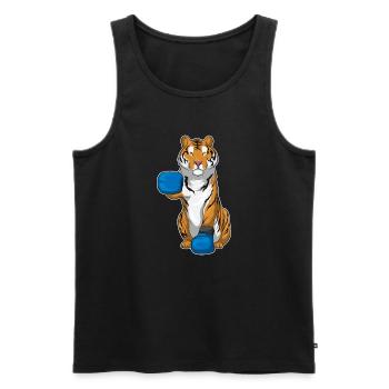 Tiger Boxer Boxing Gloves Boxing - Men's Premium Organic Tank Top - black - Front - Michal (187cm)