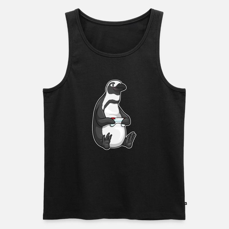 Pinguin Gamer Controller - Männer Premium Bio Tank Top - Schwarz