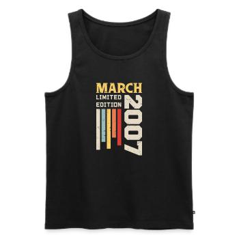 March 2007 - Birthday Gift March 2007 March - Men's Premium Organic Tank Top - black - Front - AI Model Male 178 light (178cm)