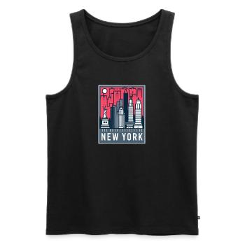 New York Skyline Pop Art - Men's Premium Organic Tank Top - black - Front - AI Model Male 178 light (178cm)