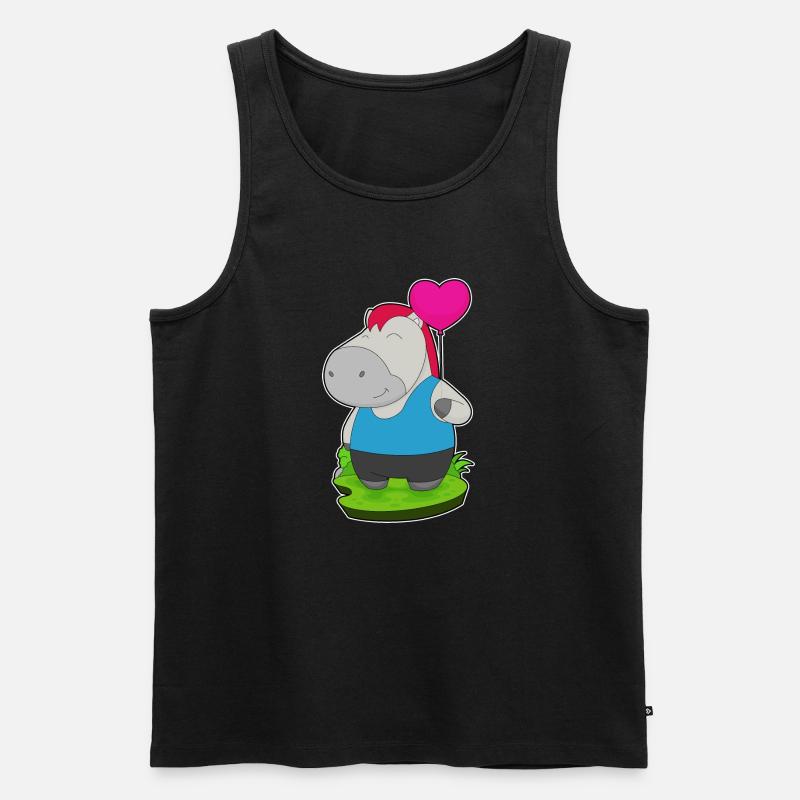 Pferd Luftballon - Männer Premium Bio Tank Top - Schwarz