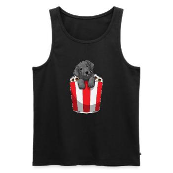 Maïs soufflé du Labrador - Débardeur bio Premium Homme - noir - Devant - Michal (187cm)
