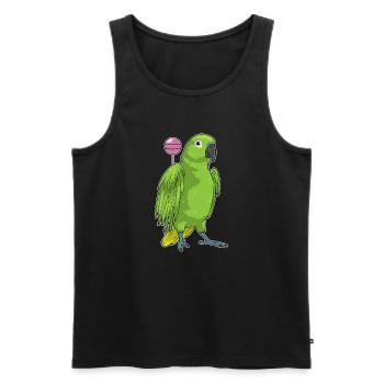 Papagei Lollipop - Männer Premium Bio Tank Top - Schwarz - Vorne - AI Model Male 178 light (178cm)