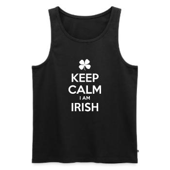 KEEP CALM I AM IRISH Ireland Irland - Men's Premium Organic Tank Top - black - Front - AI Model Male 178 light (178cm)