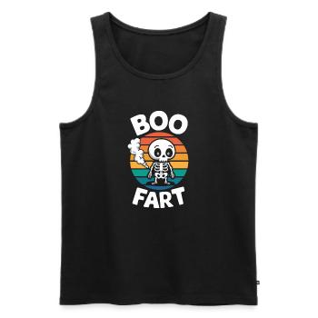 Furzendes Skelett – Lustiges Halloween - Männer Premium Bio Tank Top - Schwarz - Vorne - Michal (187cm)