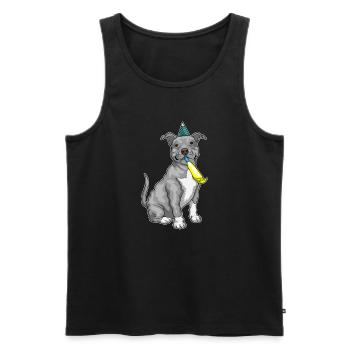 Pitbull Geburtstag Tröte - Männer Premium Bio Tank Top - Schwarz - Vorne - Michal (187cm)