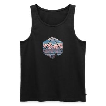 Geometric Alpine Panorama Alps Mountains - Men's Premium Organic Tank Top - black - Front - Michal (187cm)