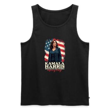 Kamala Harris Breaking Barriers Inspiring Change - Men's Premium Organic Tank Top - black - Front - Michal (187cm)