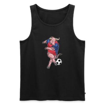 Stier Fußballspieler Fußball - Männer Premium Bio Tank Top - Schwarz - Vorne - Michal (187cm)