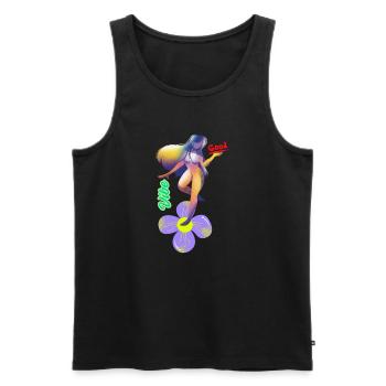 Vibe Good Flower Surf Art - Men's Premium Organic Tank Top - black - Front - AI Model Male 178 light (178cm)