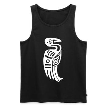 Weißer Stammesvogel - Männer Premium Bio Tank Top - Schwarz - Vorne - Michal (187cm)