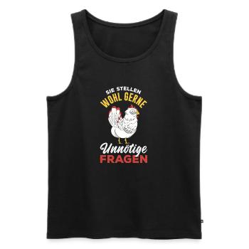 They probably like to ask unnecessary questions - Men's Premium Organic Tank Top - black - Front - AI Model Male 178 light (178cm)