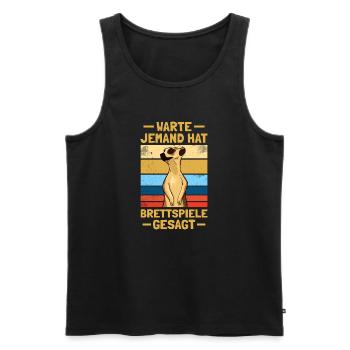 Someone has board games board game - Men's Premium Organic Tank Top - black - Front - AI Model Male 178 light (178cm)