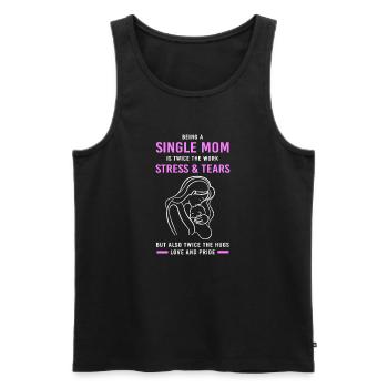 Single Mom Mom Single Single Mom Single - Men's Premium Organic Tank Top - black - Front - AI Model Male 178 light (178cm)
