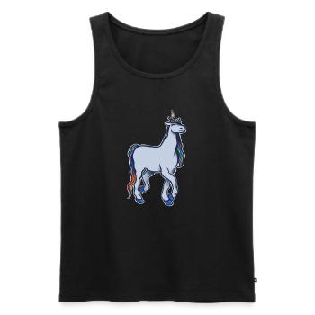 Pastell-Regenbogeneinhorn - Männer Premium Bio Tank Top - Schwarz - Vorne - AI Model Male 178 light (178cm)