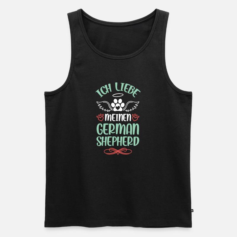Ich liebe meinen German Shepherd - Männer Premium Bio Tank Top - Schwarz