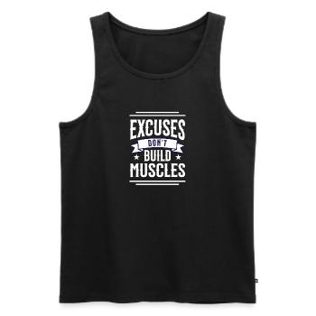 Don't excuse - Men's Premium Organic Tank Top - black - Front - AI Model Male 178 light (178cm)