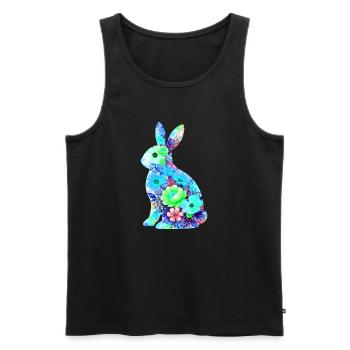 Hase Aquarell Ostern Silhouette - Männer Premium Bio Tank Top - Schwarz - Vorne - Michal (187cm)