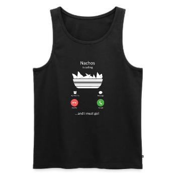 Nachos is Calling And I Must Go Funny Food Art - Men's Premium Organic Tank Top - black - Front - AI Model Male 178 light (178cm)