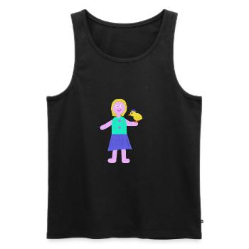 Lächelndes Mädchen Küken Huhn - Männer Premium Bio Tank Top - Schwarz - Vorne - Michal (187cm)