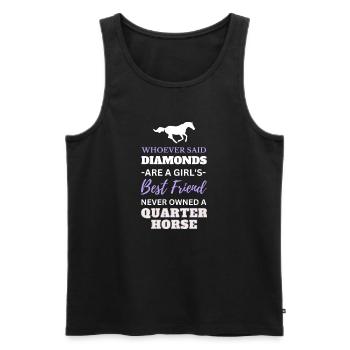 Ami Quarter Horse - Don Amateur de chevaux & Cavalier - Débardeur bio Premium Homme - noir - Devant - AI Model Male 178 light (178cm)