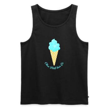 Eis Waffel coole Sprüche Quote Sommer Eiscreme Fan - Männer Premium Bio Tank Top - Schwarz - Vorne - Michal (187cm)