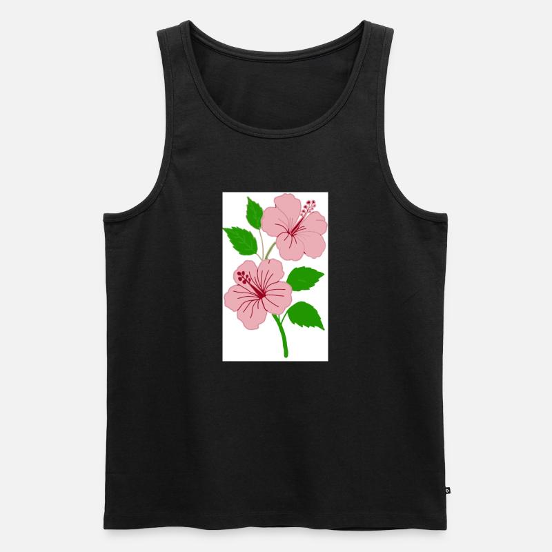 Hibiskus - Männer Premium Bio Tank Top - Schwarz