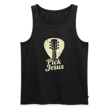 Pick Jesus Christian Faith Prayer - Männer Premium Bio Tank Top - Schwarz - Vorne - Michal (187cm)