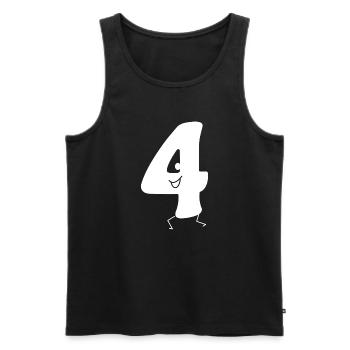 Funny Four: Minimalist Numeral 4 | Fourth - Men's Premium Organic Tank Top - black - Front - Michal (187cm)