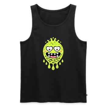 Monstre effrayant drôle avec des yeux en cœur - Débardeur bio Premium Homme - noir - Devant - Michal (187cm)