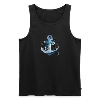 Anker - Männer Premium Bio Tank Top - Schwarz - Vorne - Michal (187cm)
