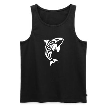 Springender Orca Tribal Tattoo Style - Männer Premium Bio Tank Top - Schwarz - Vorne - AI Model Male 178 light (178cm)