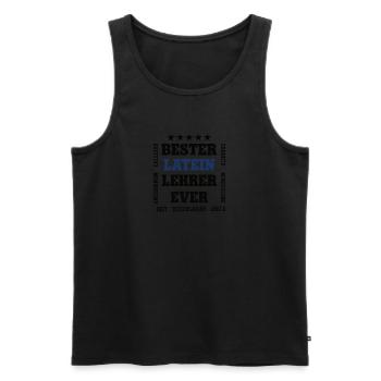 Bester Latein Lehrer Schule Latinum Lateinlehrer - Männer Premium Bio Tank Top - Schwarz - Vorne - Michal (187cm)