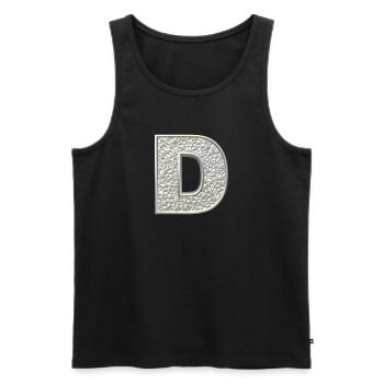 D, letter, letter D, initial, initial D, monogram, - Männer Premium Bio Tank Top - Schwarz - Vorne - AI Model Male 178 light (178cm)