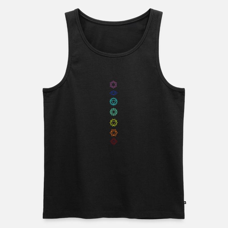 Sieben Chakren - Männer Premium Bio Tank Top - Schwarz