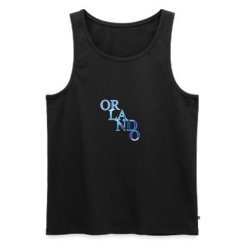 Orlando lettering - Men's Premium Organic Tank Top - black - Front - AI Model Male 178 light (178cm)