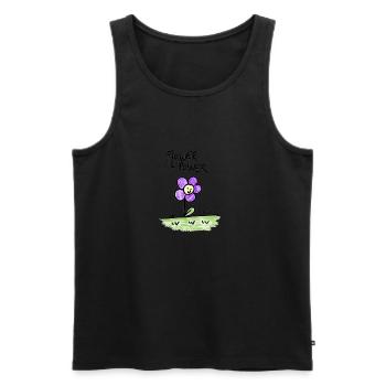 FLOWER POWER - Men's Premium Organic Tank Top - black - Front - AI Model Male 178 light (178cm)