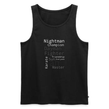 The Dayman - Männer Premium Bio Tank Top - Schwarz - Vorne - Michal (187cm)