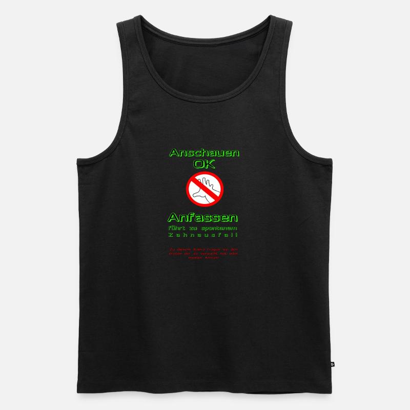 Nicht anfassen - Männer Premium Bio Tank Top - Schwarz