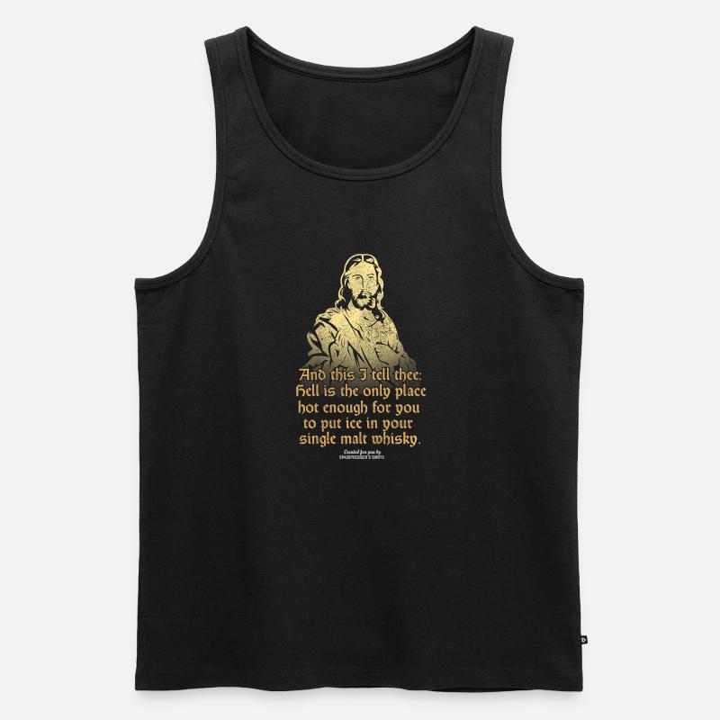Single Malt & Eis Heiland - Männer Premium Bio Tank Top - Schwarz