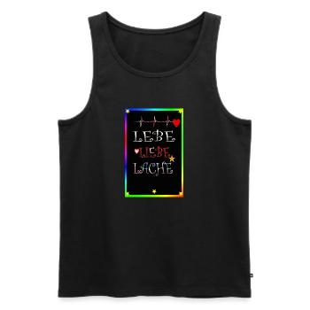 poster live love laugh - Men's Premium Organic Tank Top - black - Front - Michal (187cm)