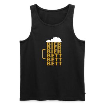 bier bier bier bett bett bett - Männer Premium Bio Tank Top - Schwarz - Vorne - AI Model Male 178 light (178cm)