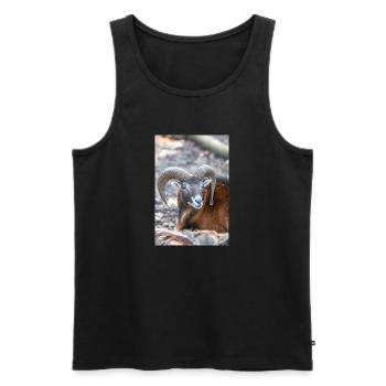 Mouflon européen (en allemand mouflon européen) - Débardeur bio Premium Homme - noir - Devant - AI Model Male 178 light (178cm)