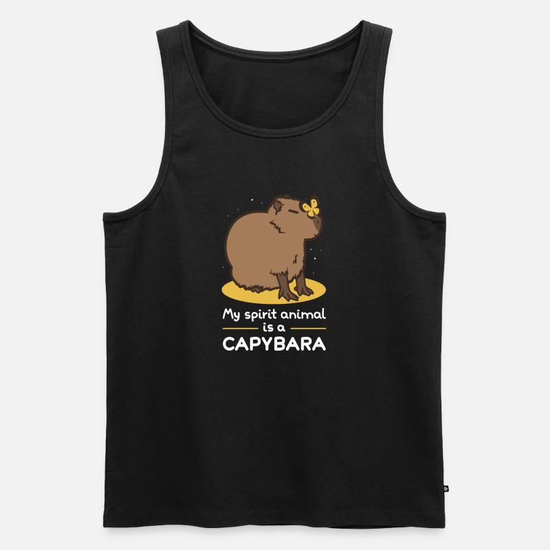 Mein Geisttier ist ein Capybara - Männer Premium Bio Tank Top - Schwarz