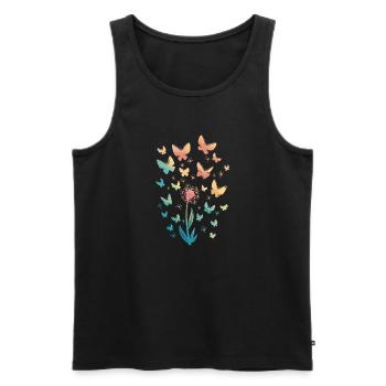 Papillons Aquarelle - Débardeur bio Premium Homme - noir - Devant - Michal (187cm)