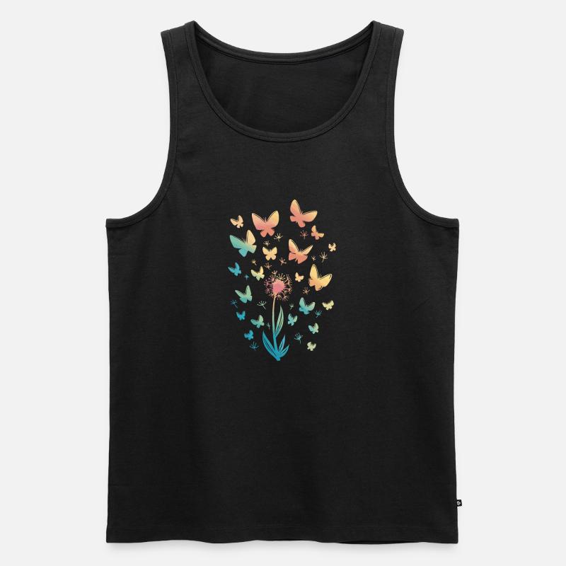 Schmetterlinge Aquarell - Männer Premium Bio Tank Top - Schwarz