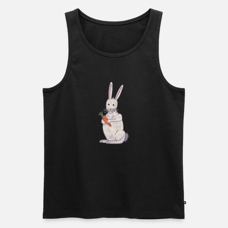cute rabbit rabbit with carrot - Men's Premium Organic Tank Top - black