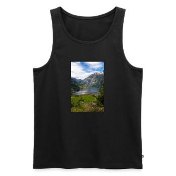 Geiranger Panoramablick am Geirangerfjord - Männer Premium Bio Tank Top - Schwarz - Vorne - AI Model Male 178 light (178cm)