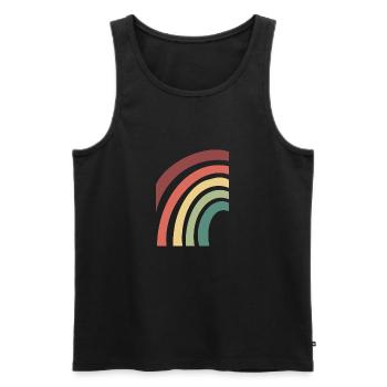 Rainbow - Men's Premium Organic Tank Top - black - Front - Michal (187cm)